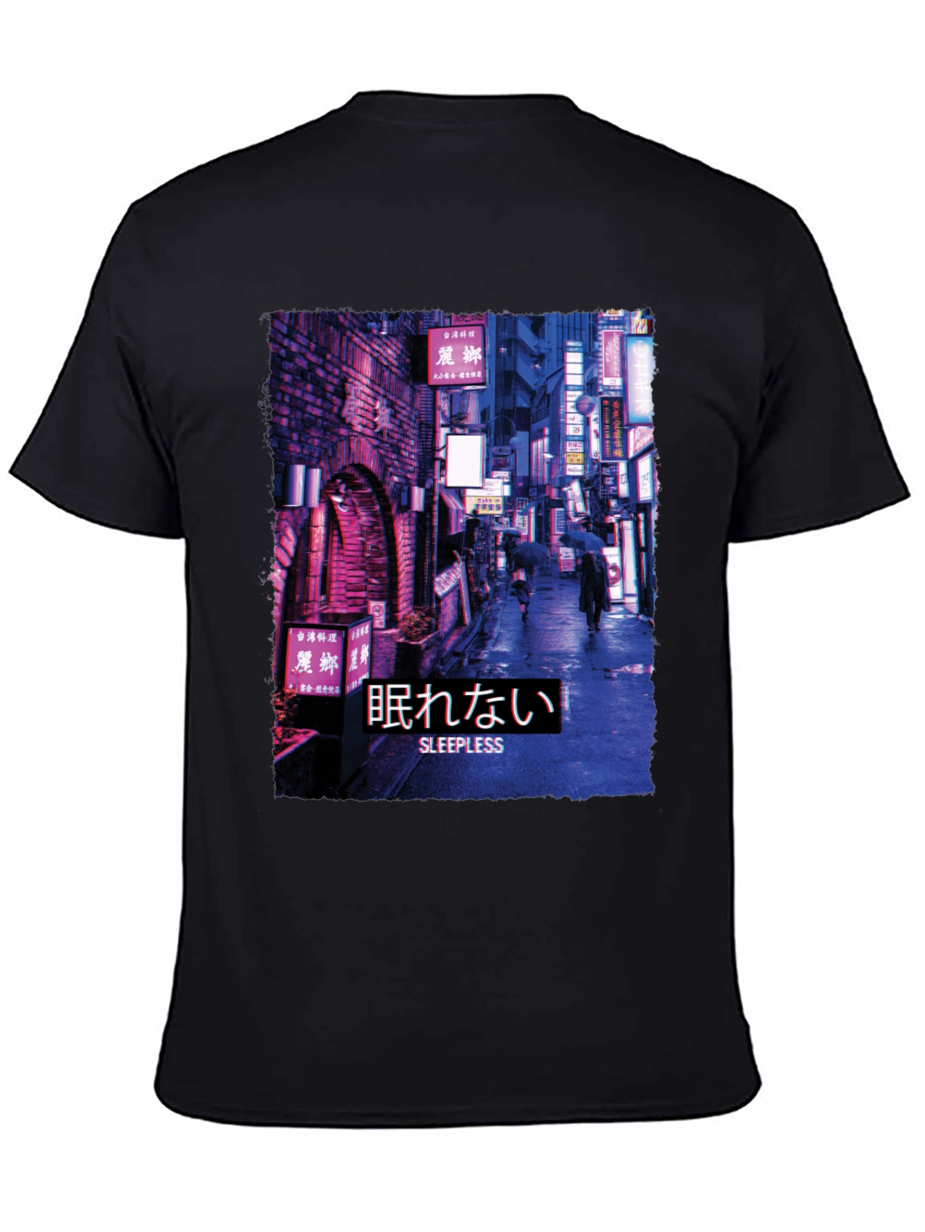 Black Sleepless Night Cityscape Graphic Tee view 4