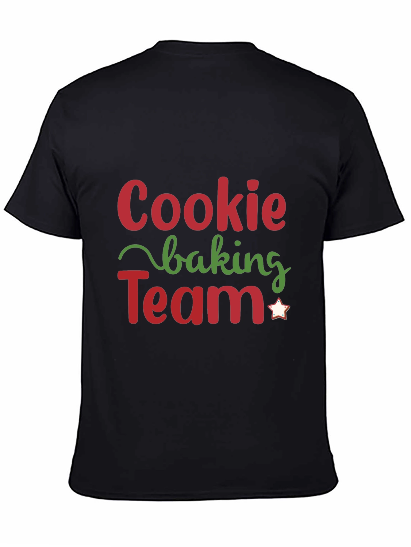 Black Cookie Baking Team Holiday T-Shirt view 4