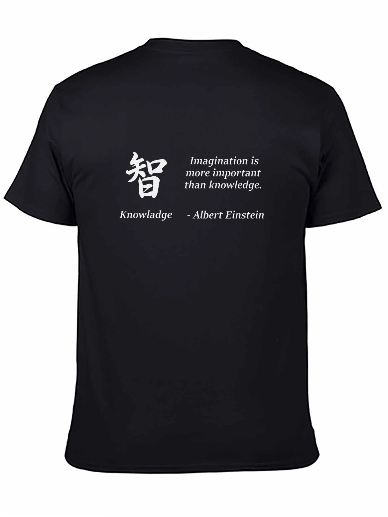 Black Imagination Knowledge Einstein Quote T-Shirt view 4