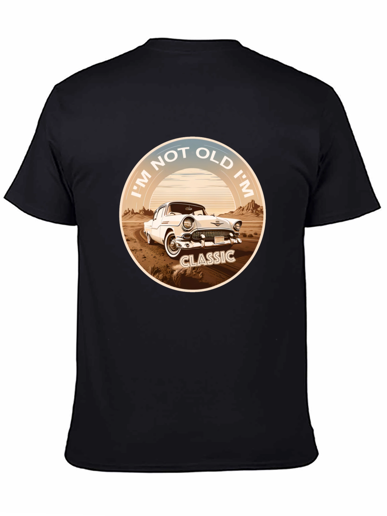 Black Classic Car Graphic T-Shirt - I'm Not Old, I'm Classic view 4