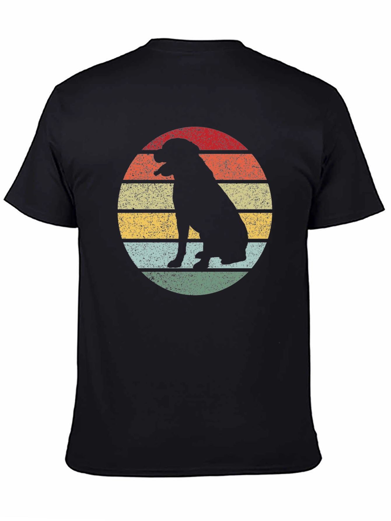 Black Retro Dog Silhouette T-Shirt - Vintage Style Graphic Tee view 4