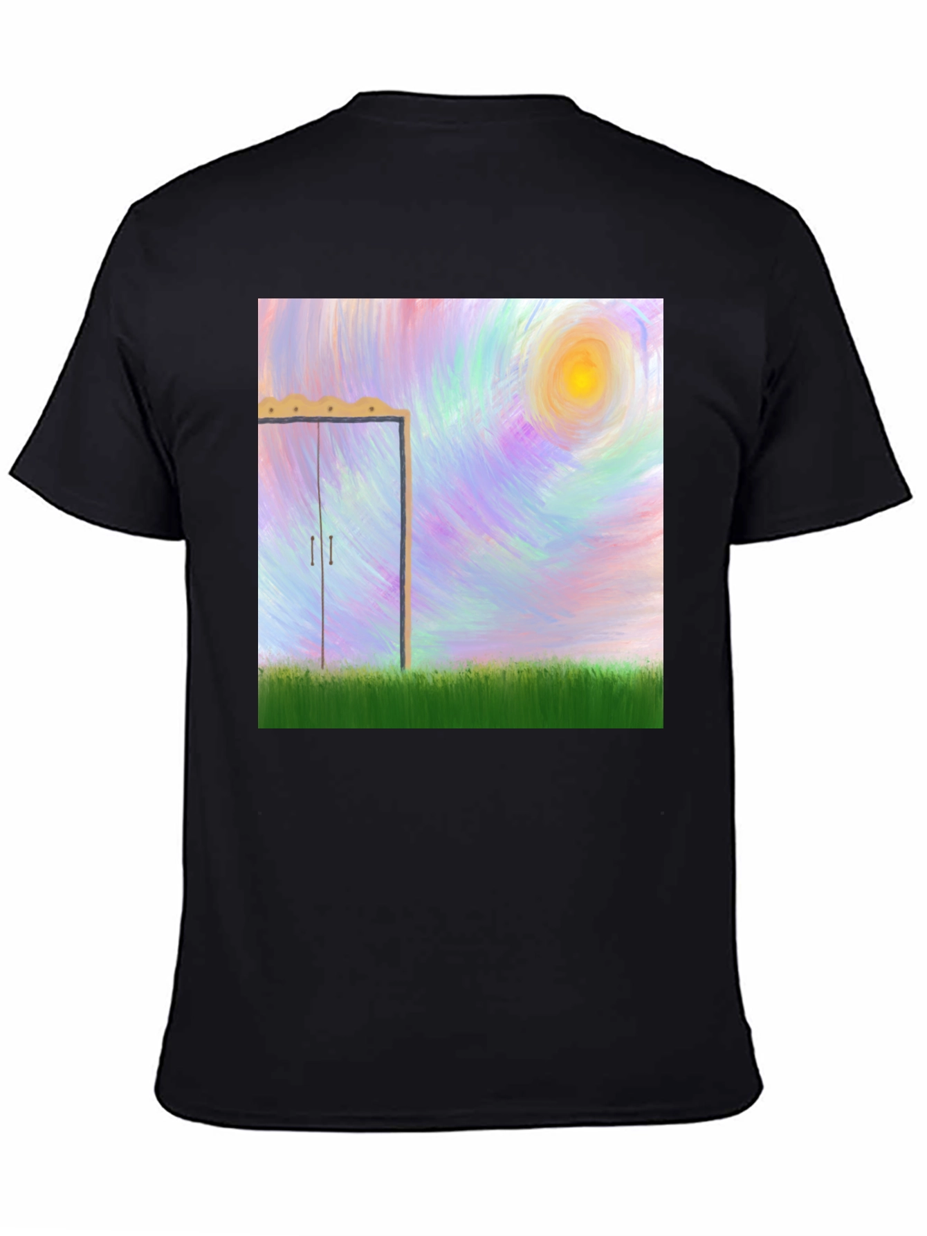 Black Colorful Painted Door Graphic Tee view 4