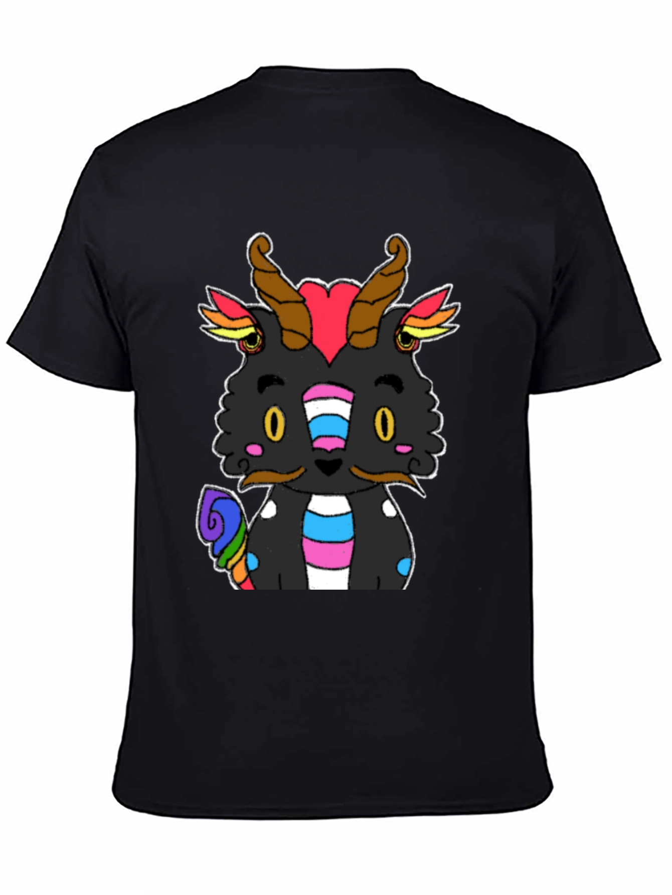 Black Pride Dragon Graphic Tee - Black Cotton T-Shirt view 4