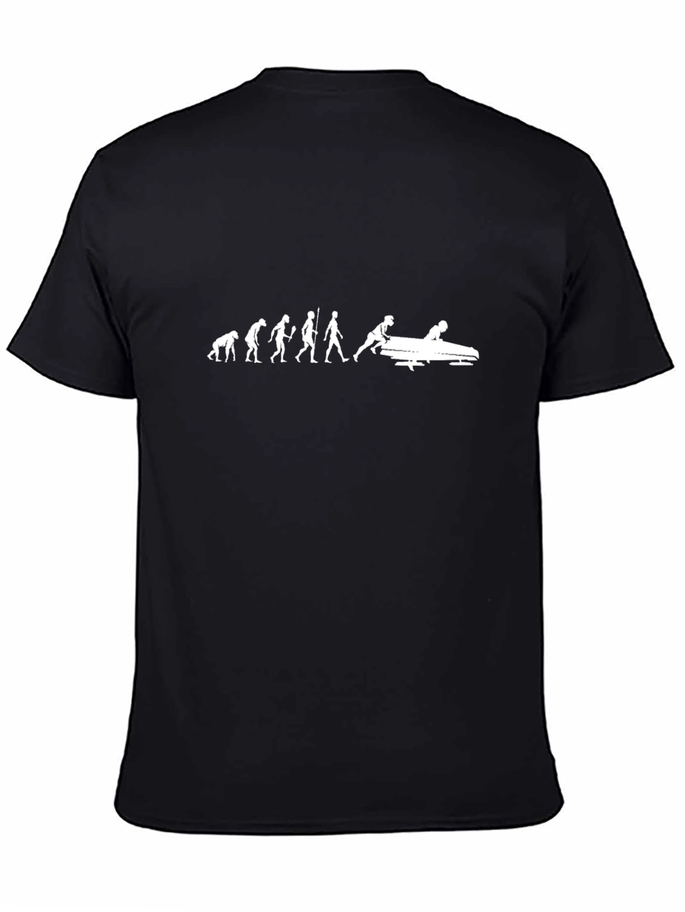 Black Evolution of Bobsleigh Funny T-Shirt view 4