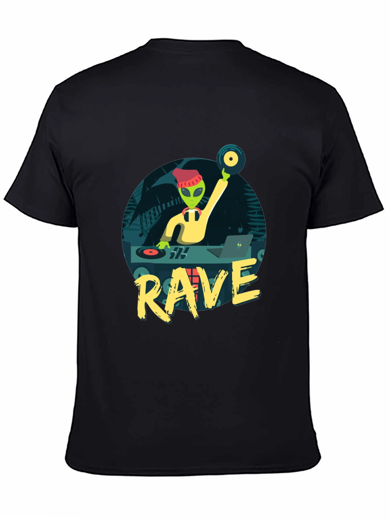 Black Alien DJ Rave T-Shirt view 4