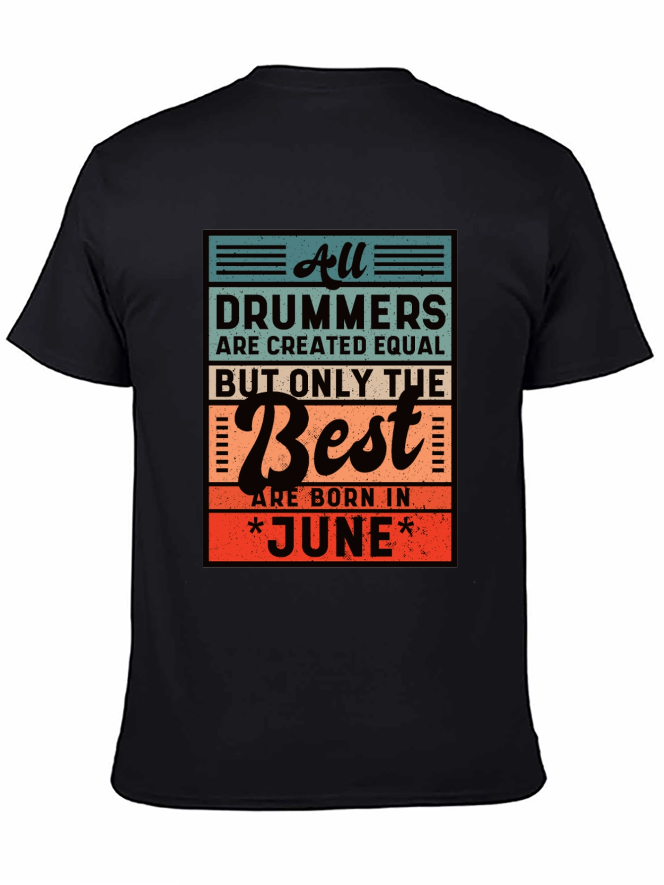 Black Drummers Born in June T-Shirt view 4
