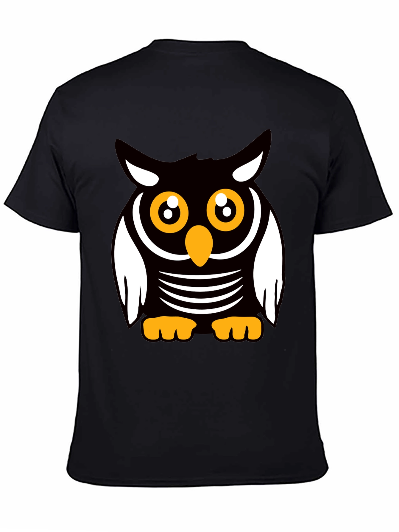 Black Cute Cartoon Owl Graphic T-Shirt view 4