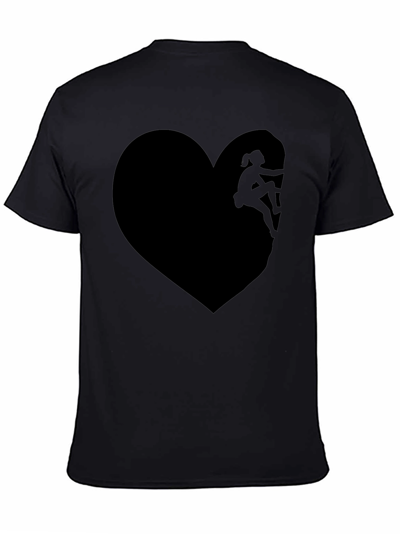 Black Climbing Heart T-Shirt - Passionate Ascent view 4