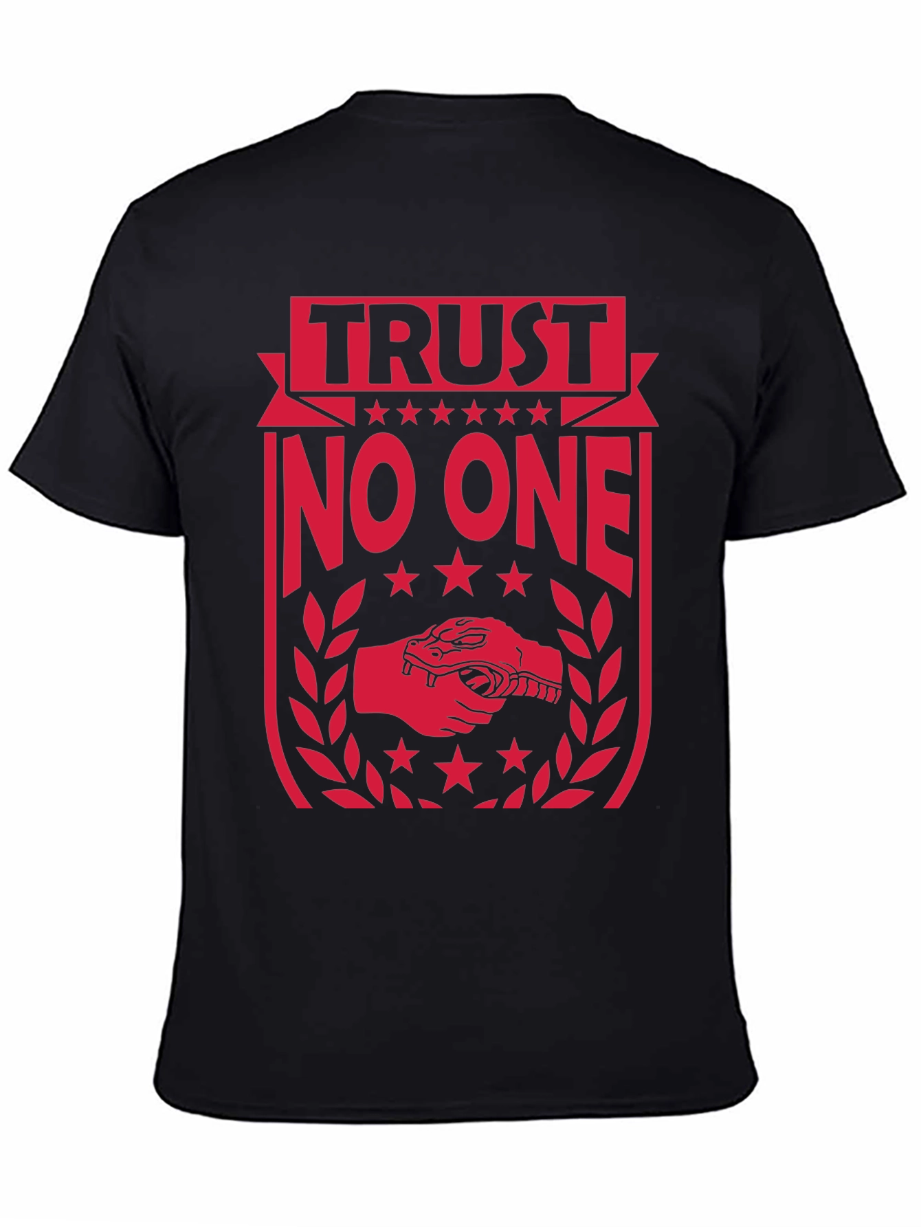 Black Trust No One Graphic Tee - Black Cotton view 4