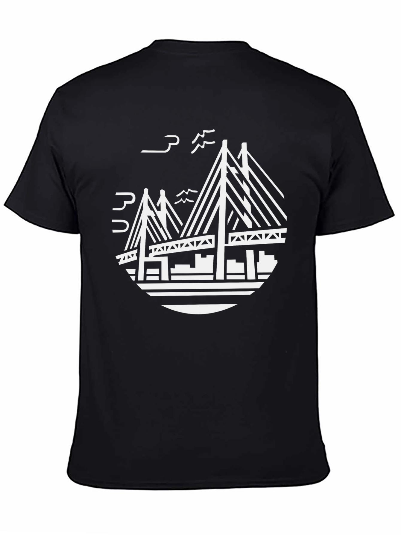 Black Black Bridge Graphic Tee - Stylish Crew Neck T-Shirt view 4