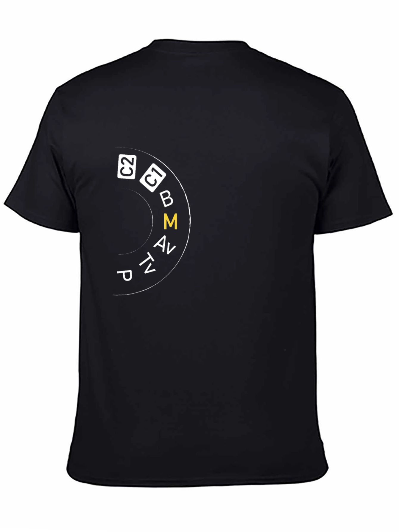 Black Photographer Mode Dial Graphic T-Shirt view 4