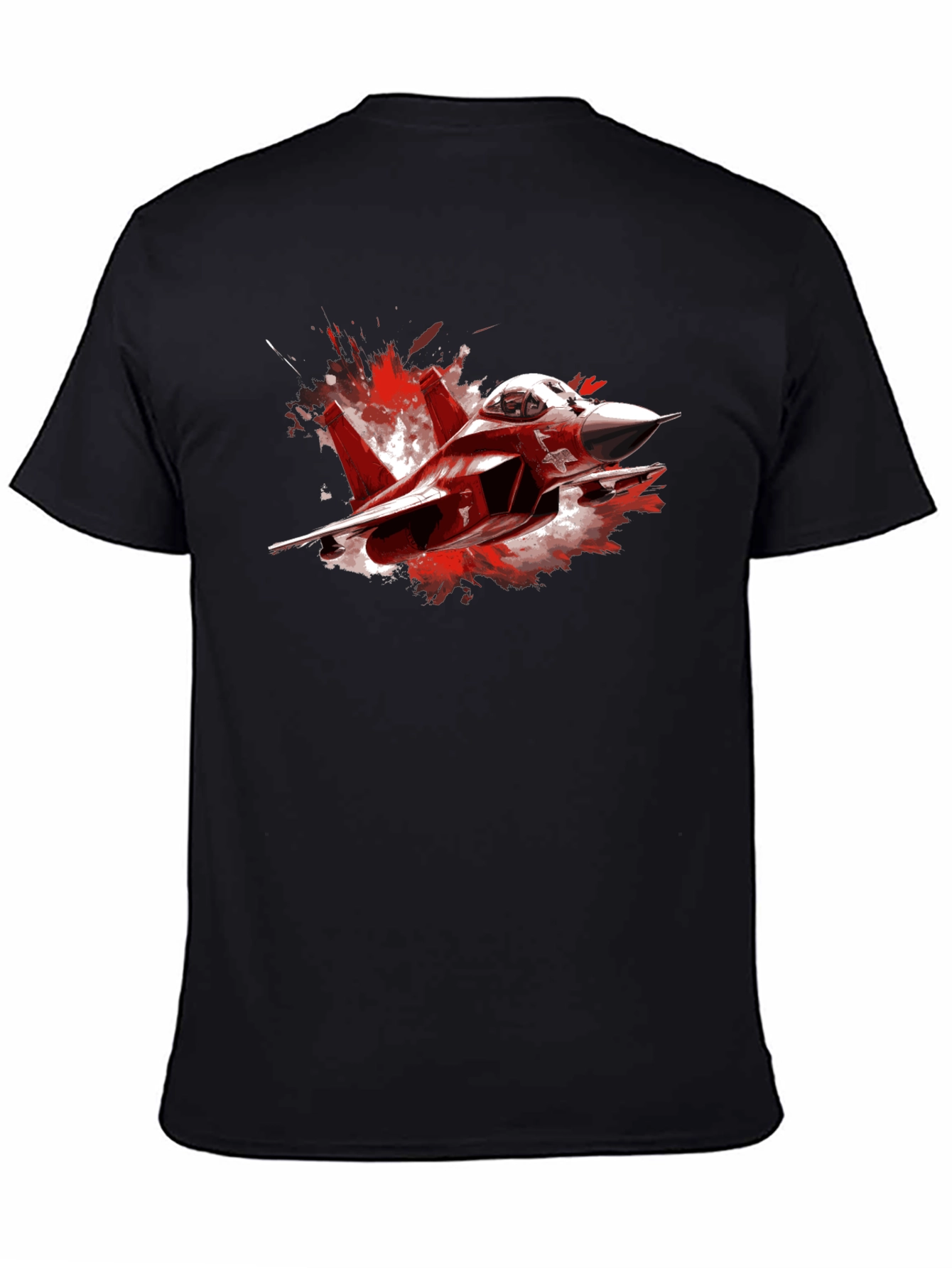 Black Fighter Jet Graphic Tee - Bold & Stylish view 4