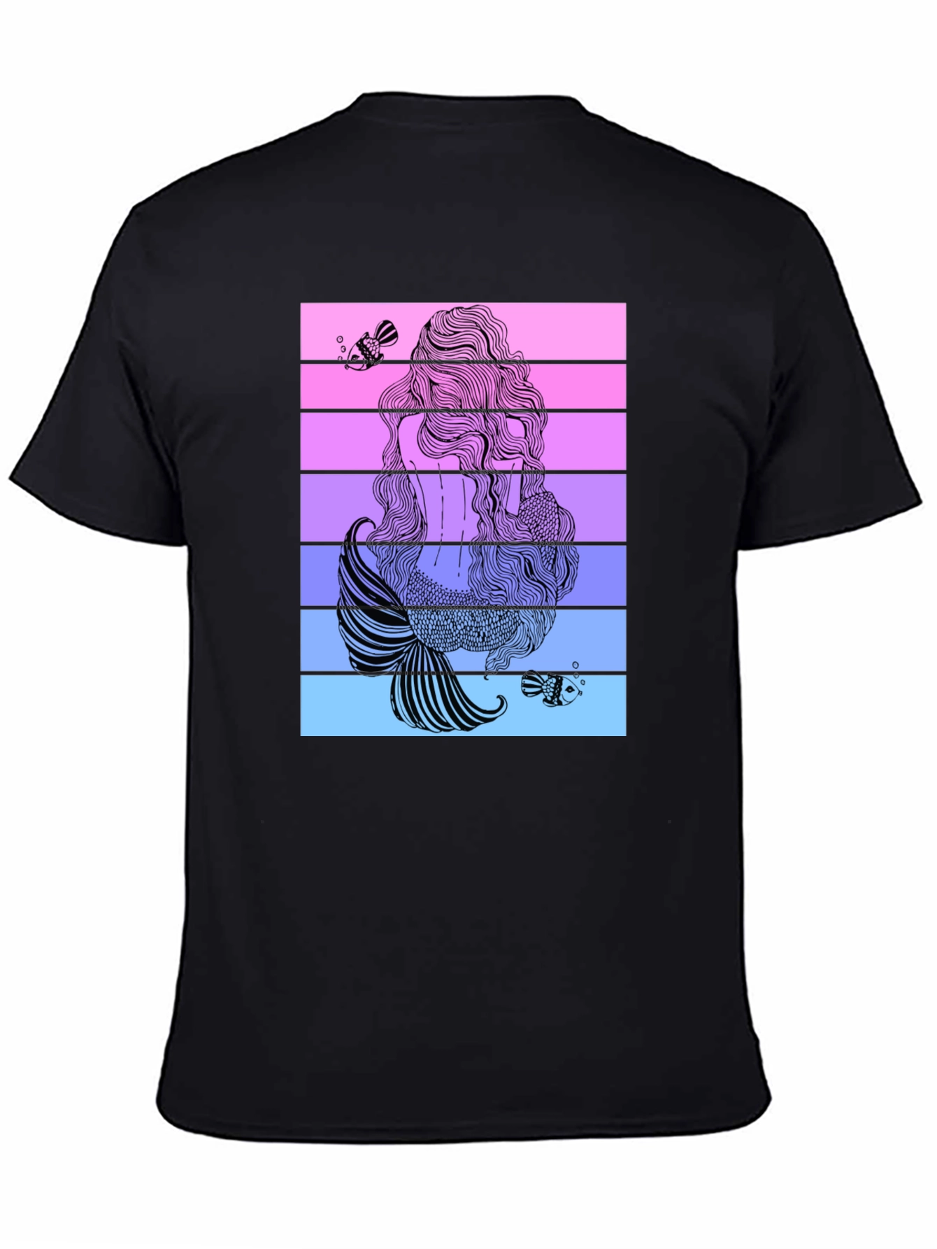 Black Mermaid Tail Graphic T-Shirt - Stylish Black Tee view 4