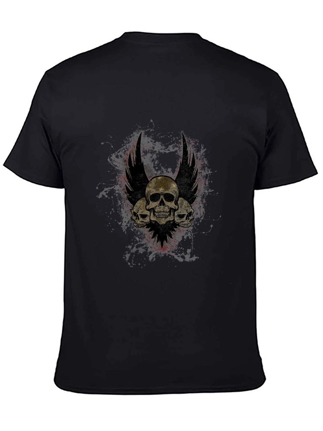 Black Skull Winged T-Shirt - Gothic Style view 4