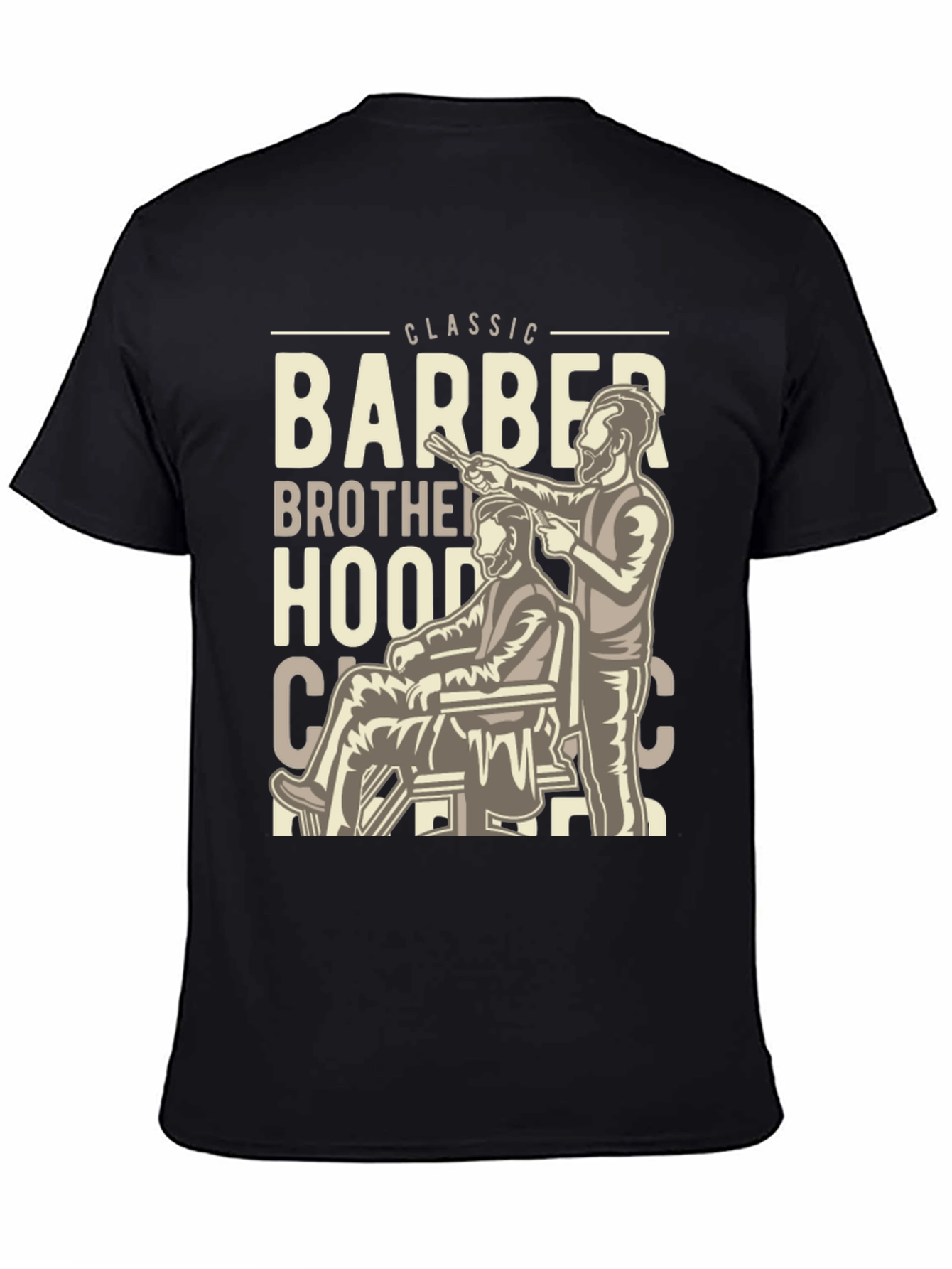 Black Classic Barber Brotherhood Tee view 4