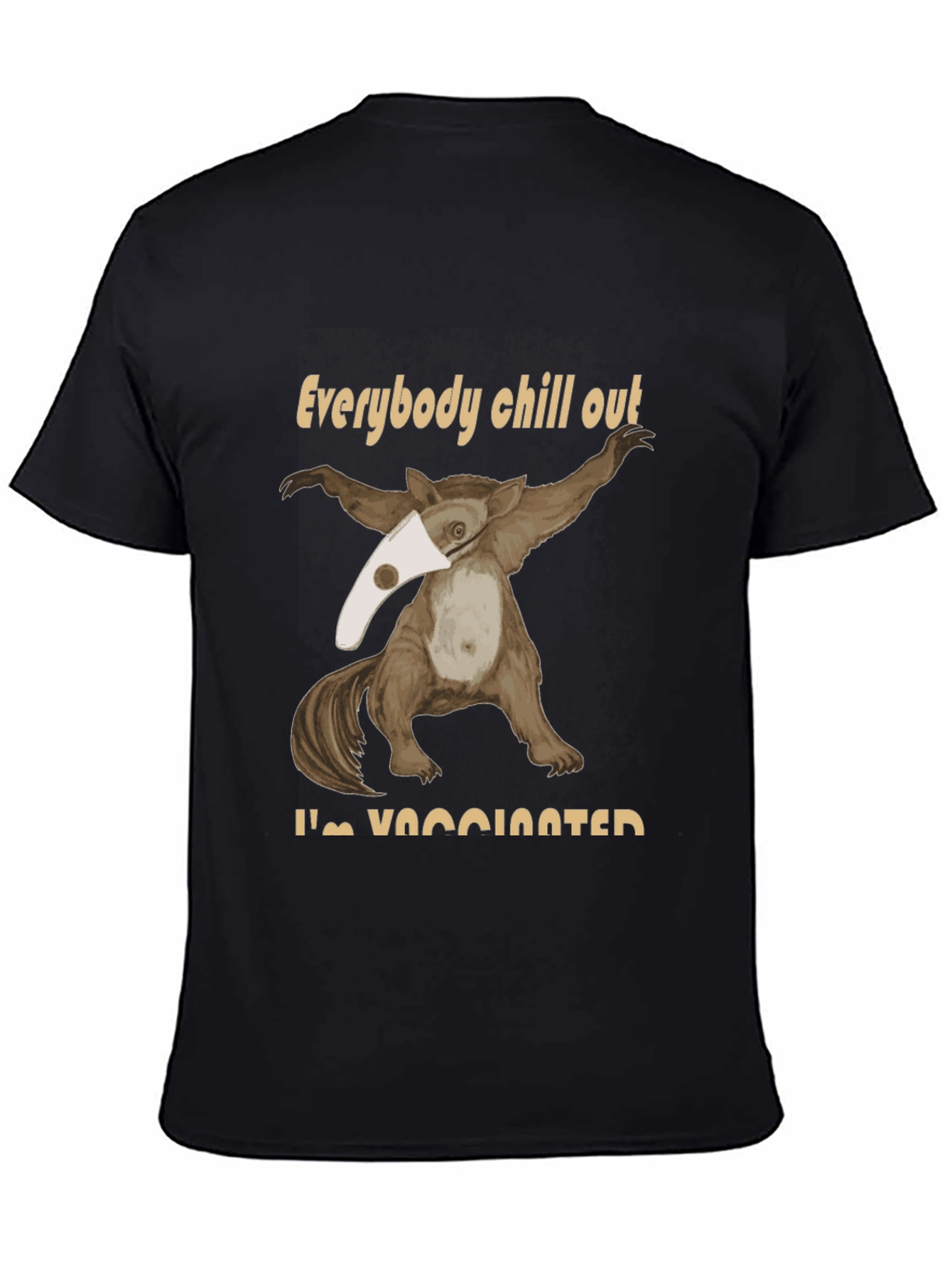 Black Funny Vaccinated Opossum T-Shirt view 4