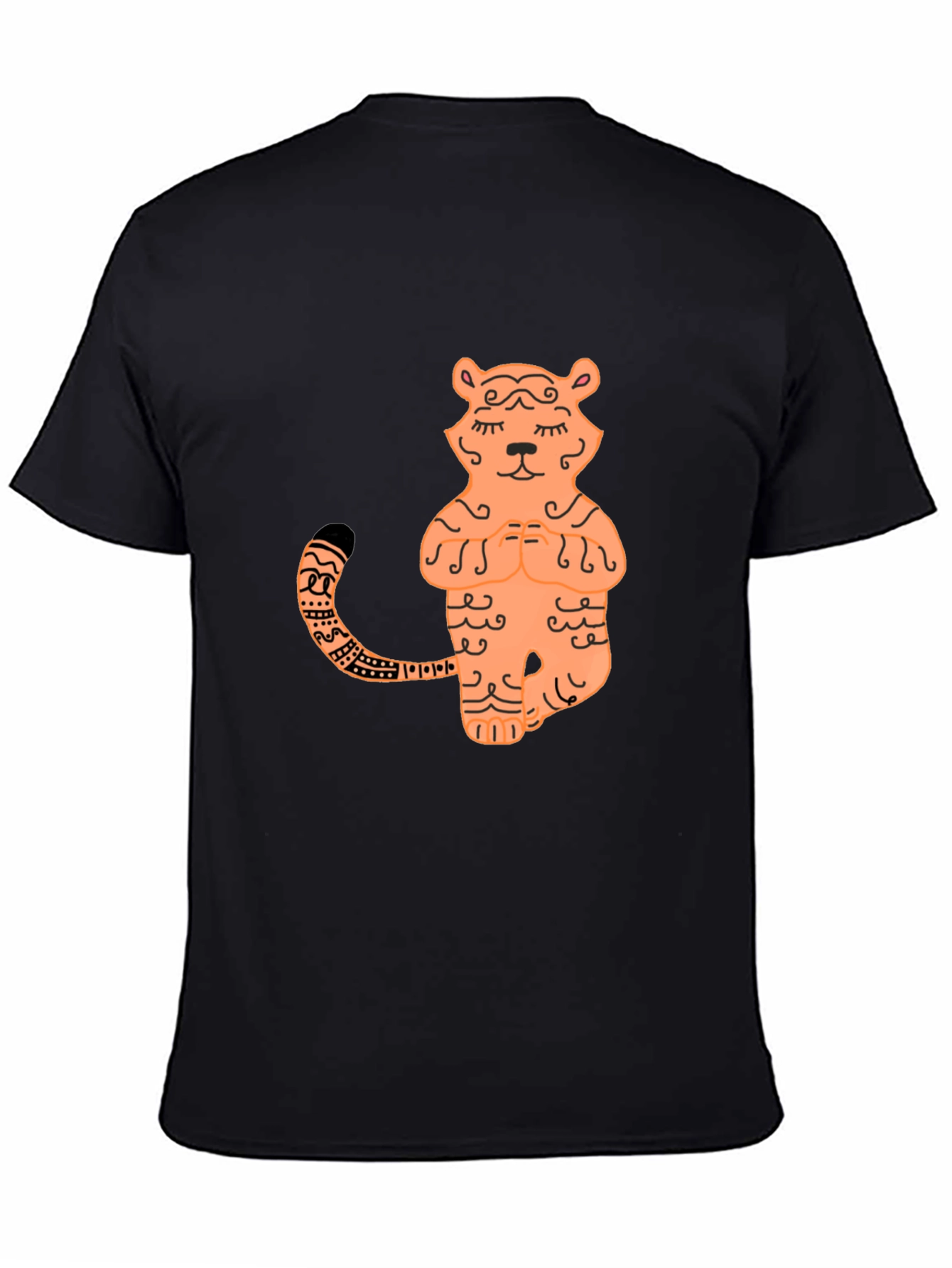 Black Zen Tiger Graphic Tee - Stylish Yoga T-Shirt view 4
