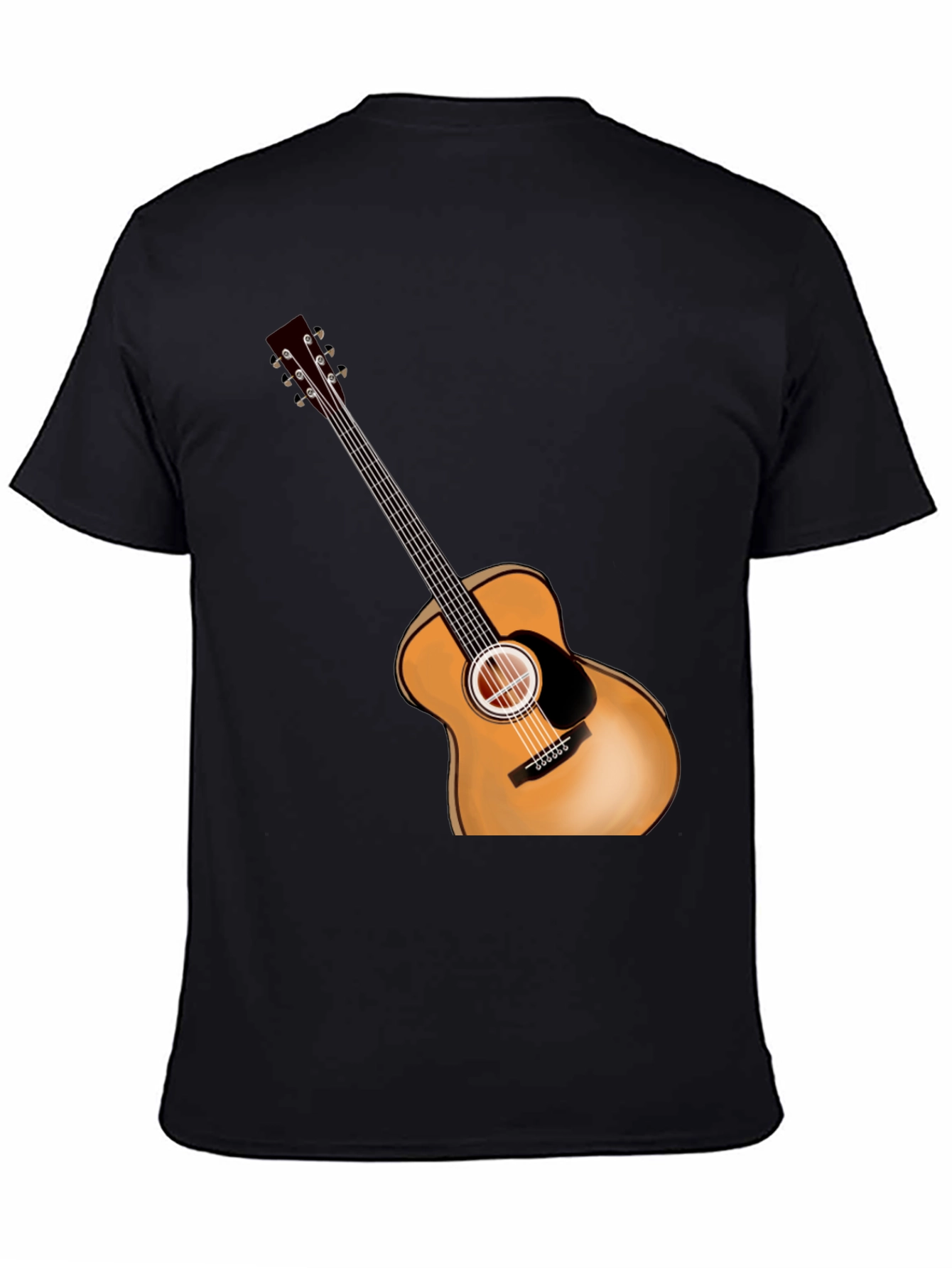 Black Acoustic Guitar Graphic Black Tee view 4