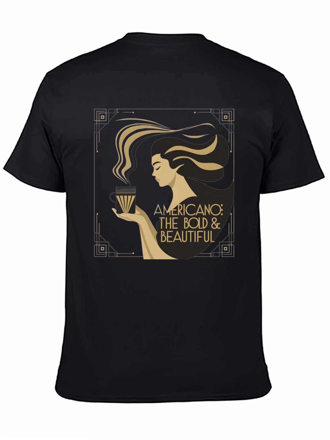 Black Bold & Beautiful Americano Coffee Graphic T-Shirt view 4