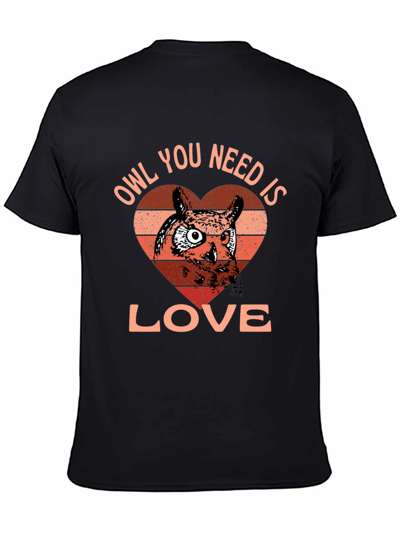 Black Owl You Need Is Love T-Shirt - Cute Bird Lover Tee view 4