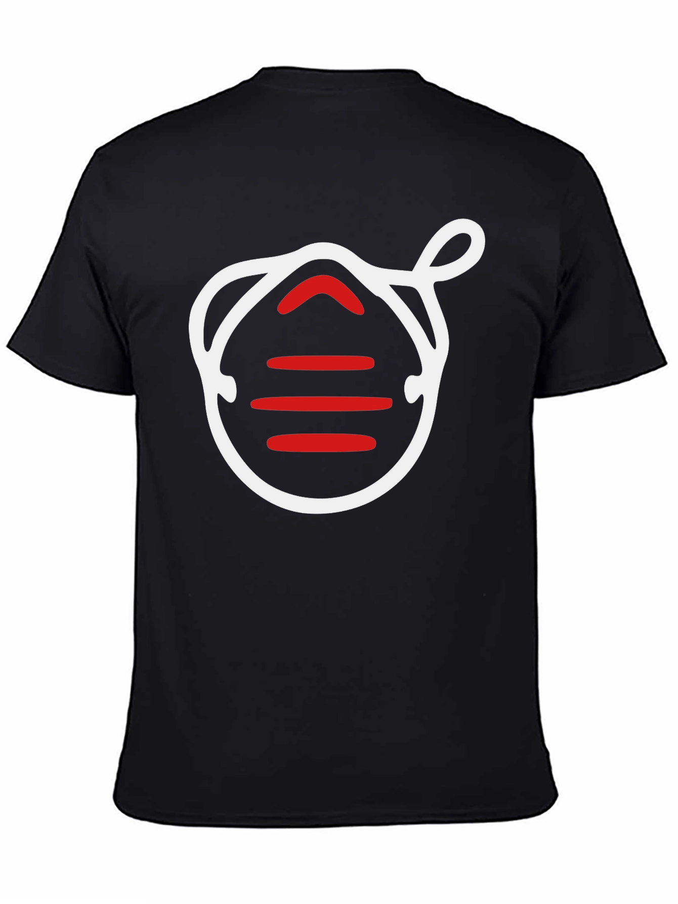 Black Graphic Tee: Mask Life Black T-Shirt view 4