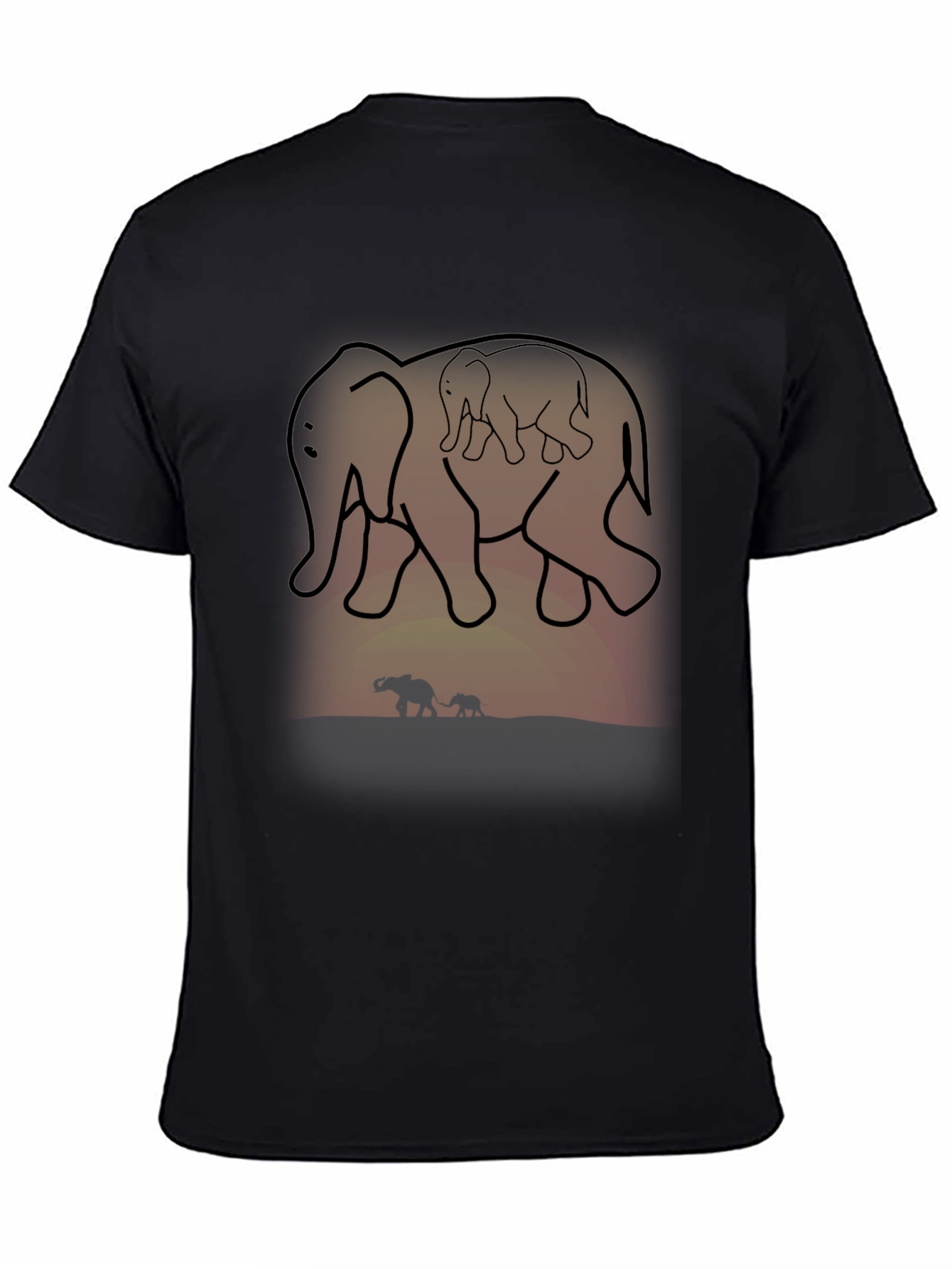 Black Elephant Family Graphic Tee view 4