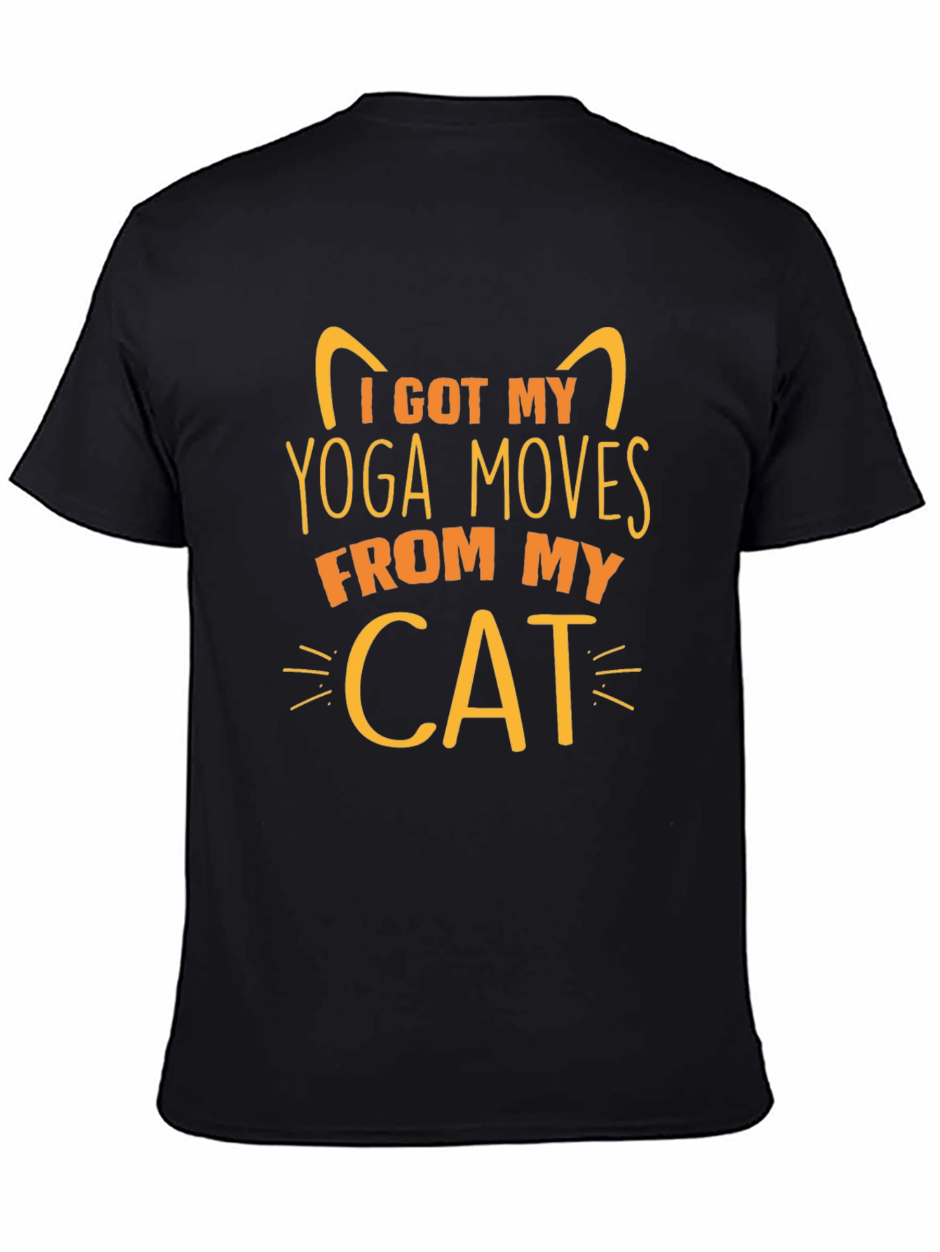 Black Yoga Cat T-Shirt - I Got My Yoga Moves From My Cat view 4
