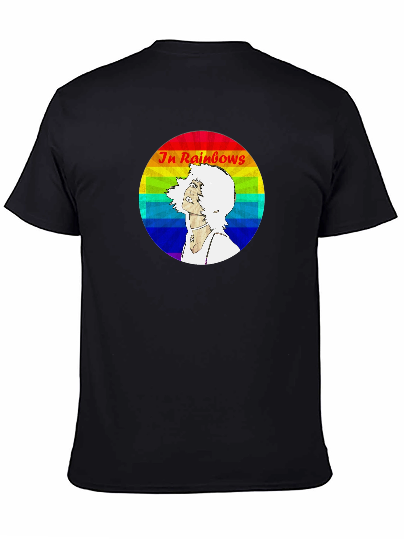 Black In Rainbows Graphic T-Shirt - Black Cotton Blend view 4