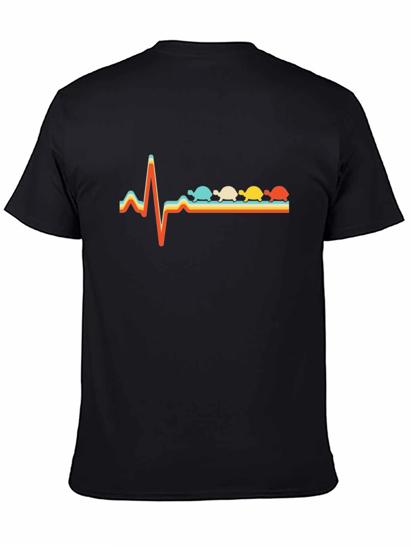 Black Turtle Heartbeat T-Shirt - Retro Style Tee view 4