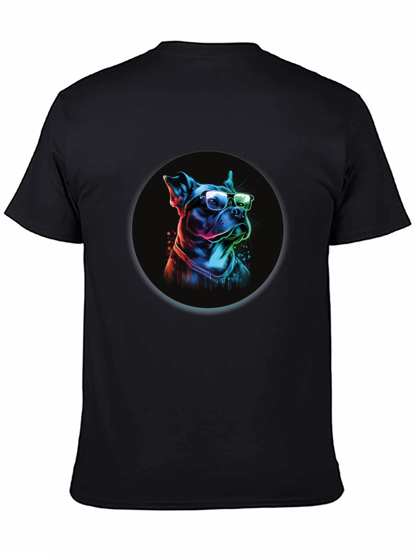 Black Dog with Glasses Graphic Tee view 4