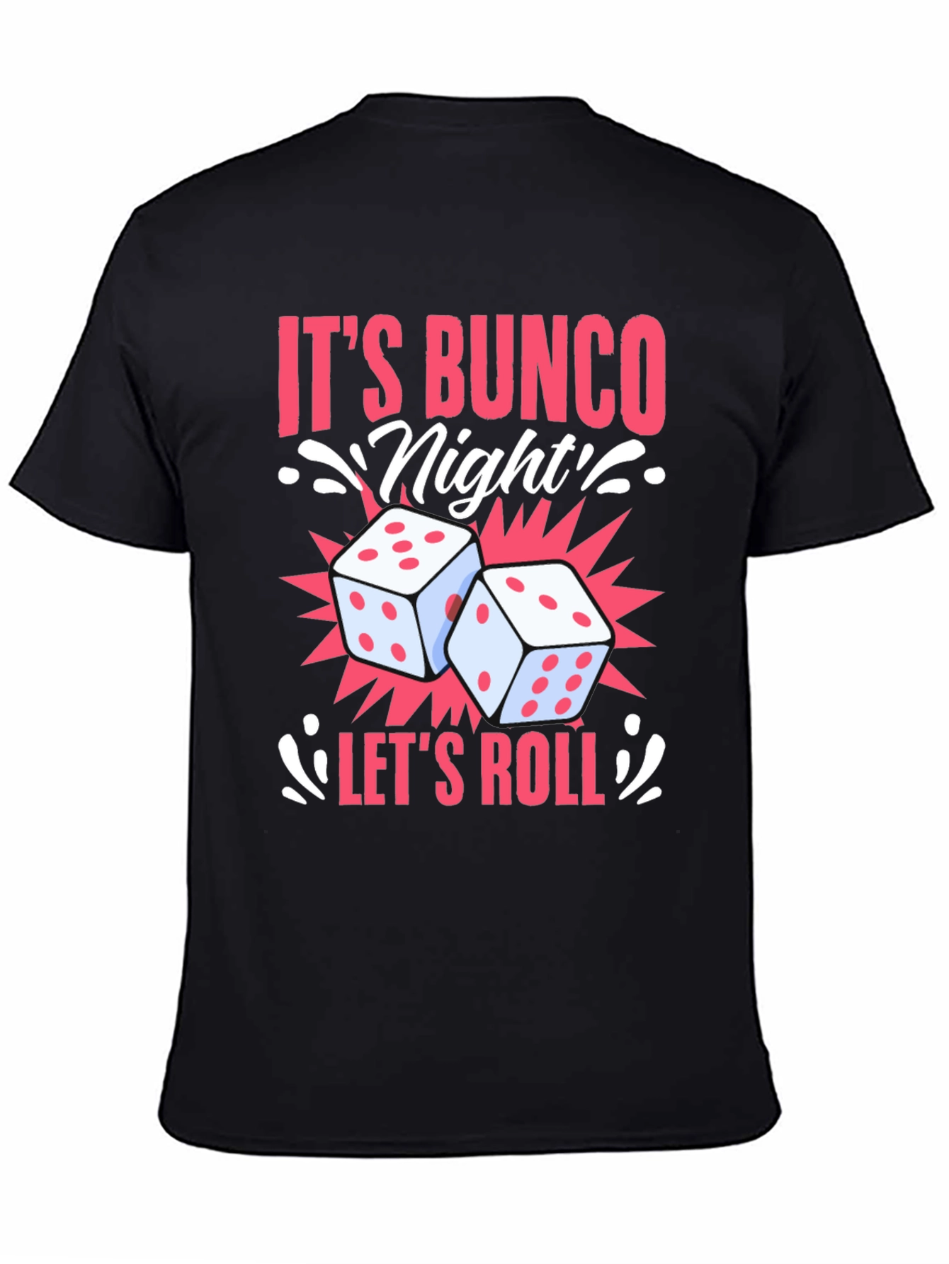 Black It's Bunco Night! Dice Graphic Tee view 4