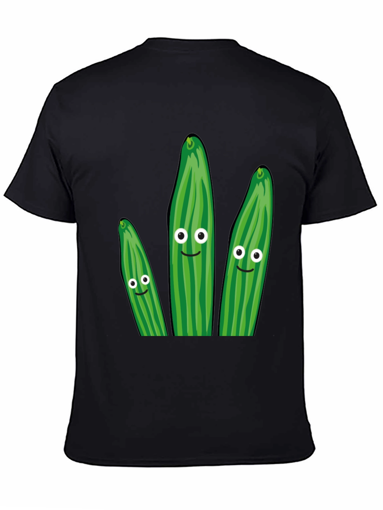 Black Funny Cucumber Graphic T-Shirt - Quirky Novelty Tee view 4