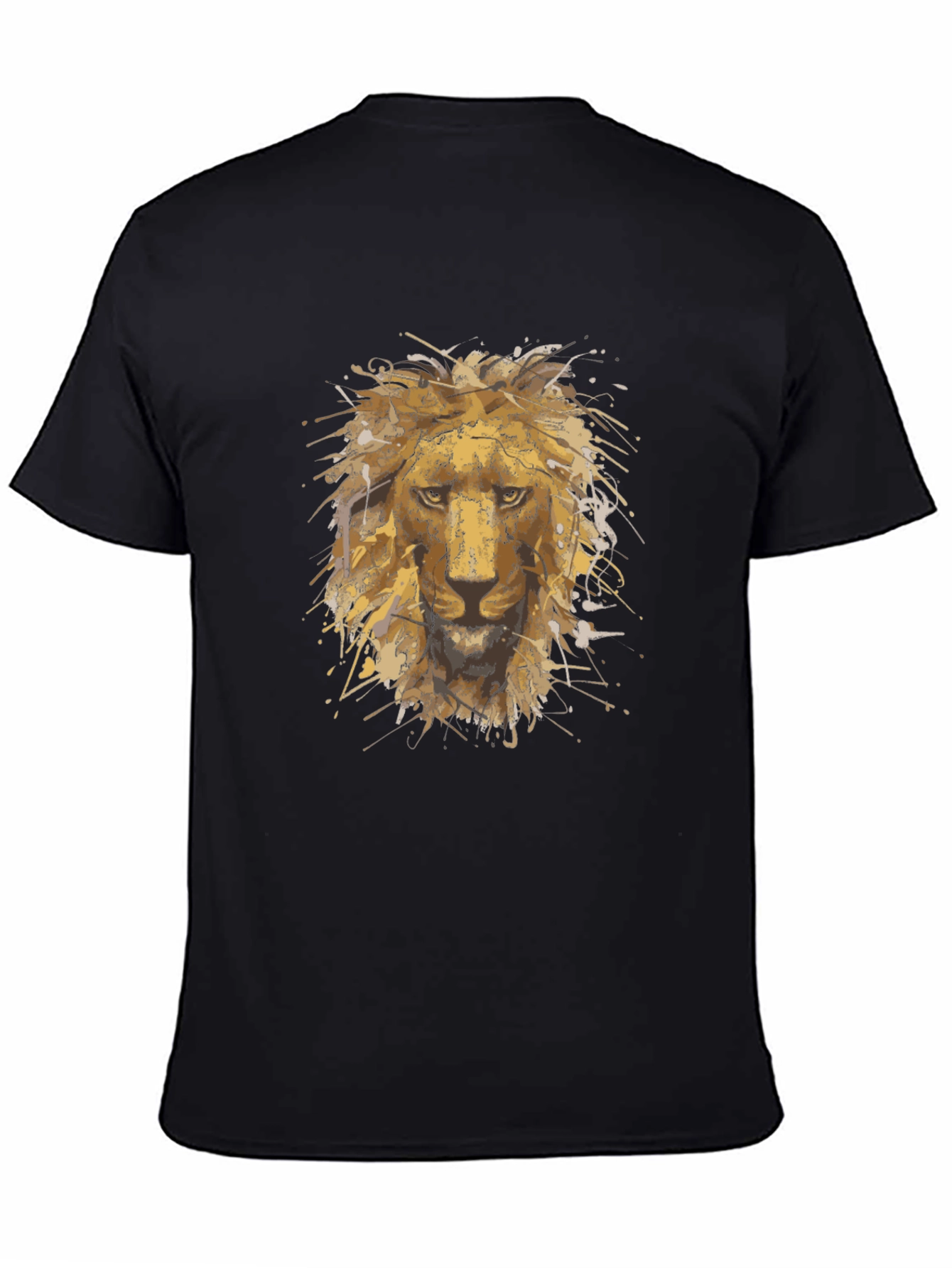 Black Lion Head Graphic T-Shirt - Bold Black Tee view 4