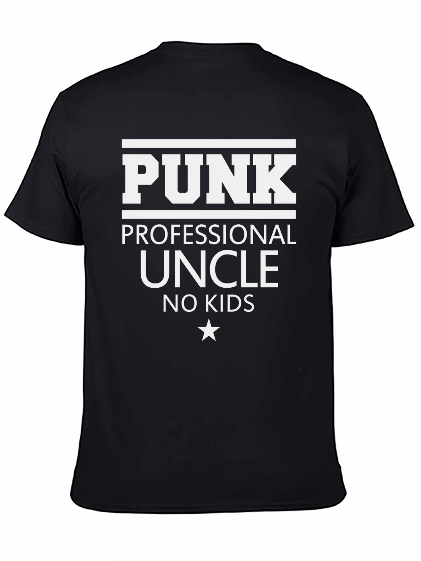 Black Punk Professional Uncle No Kids Black T-Shirt view 4