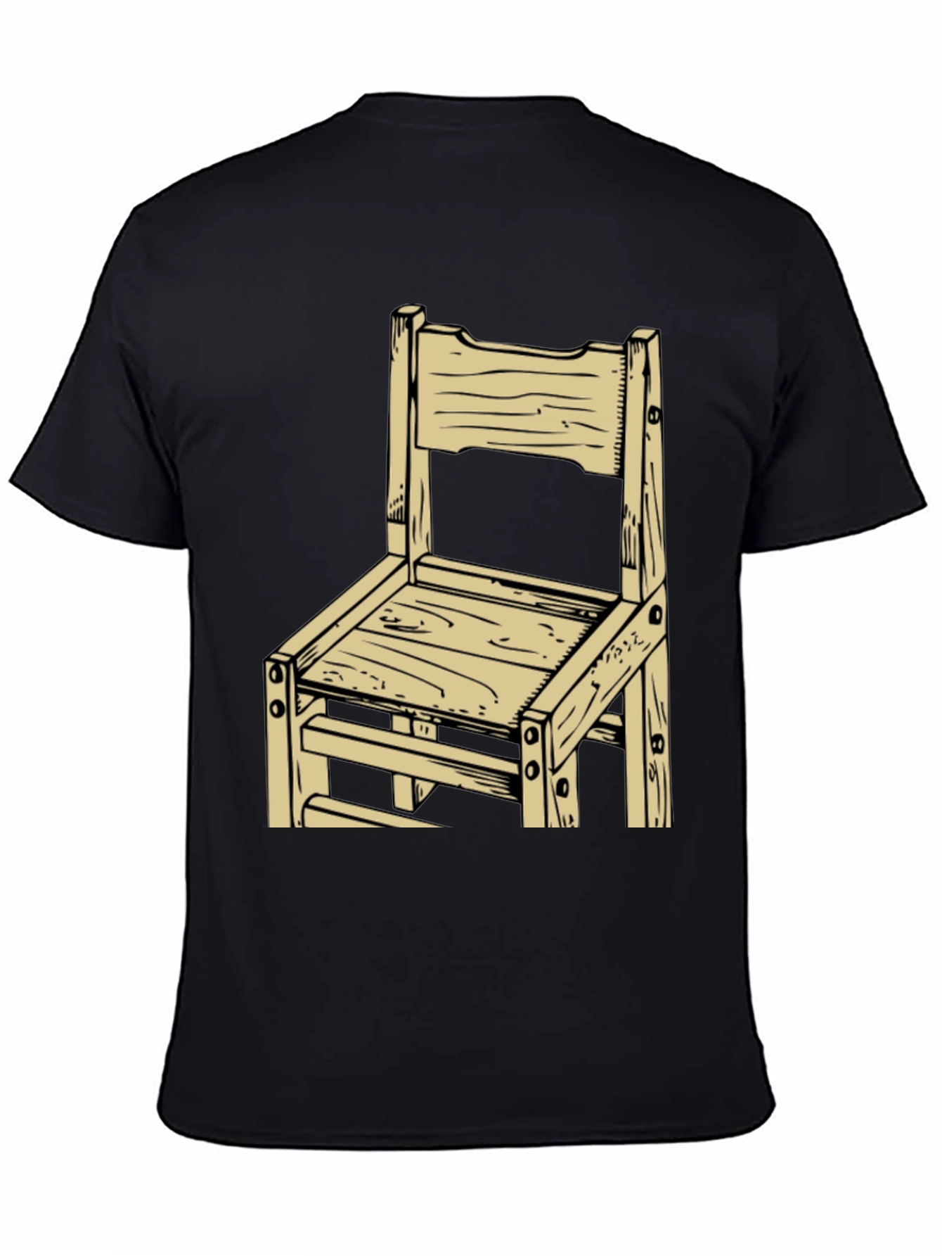 Rustic Wooden Chair Graphic Tee - Black - 4