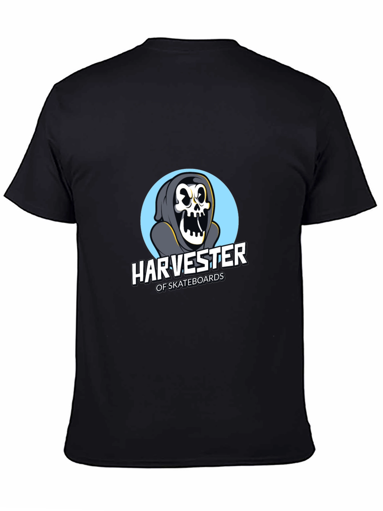 Black Harvester of Skateboards Graphic Tee view 4
