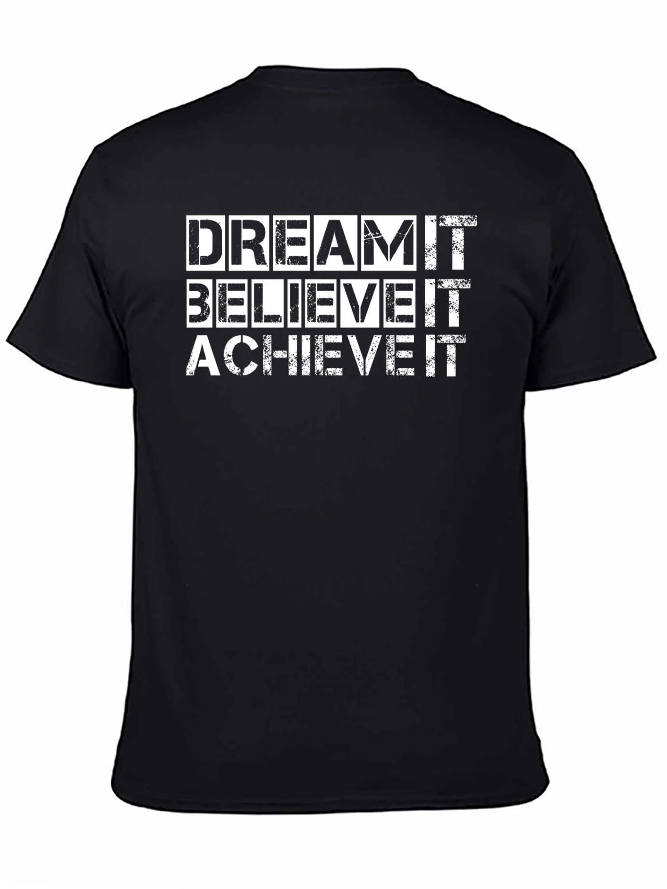 Black Dream Believe Achieve Graphic Tee - Black T-Shirt view 4