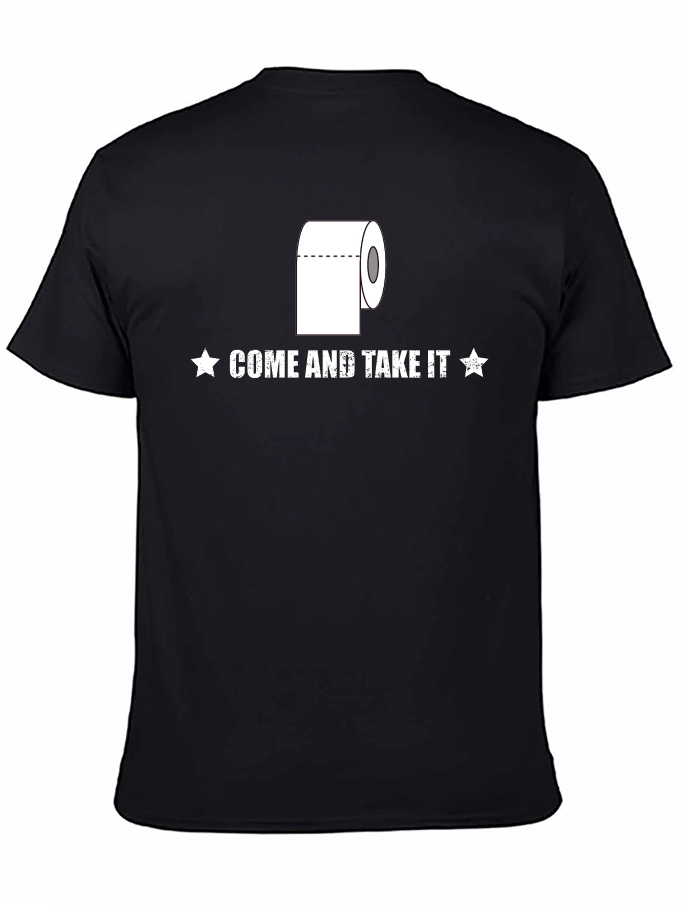 Black Come and Take It Toilet Paper Humor T-Shirt view 4