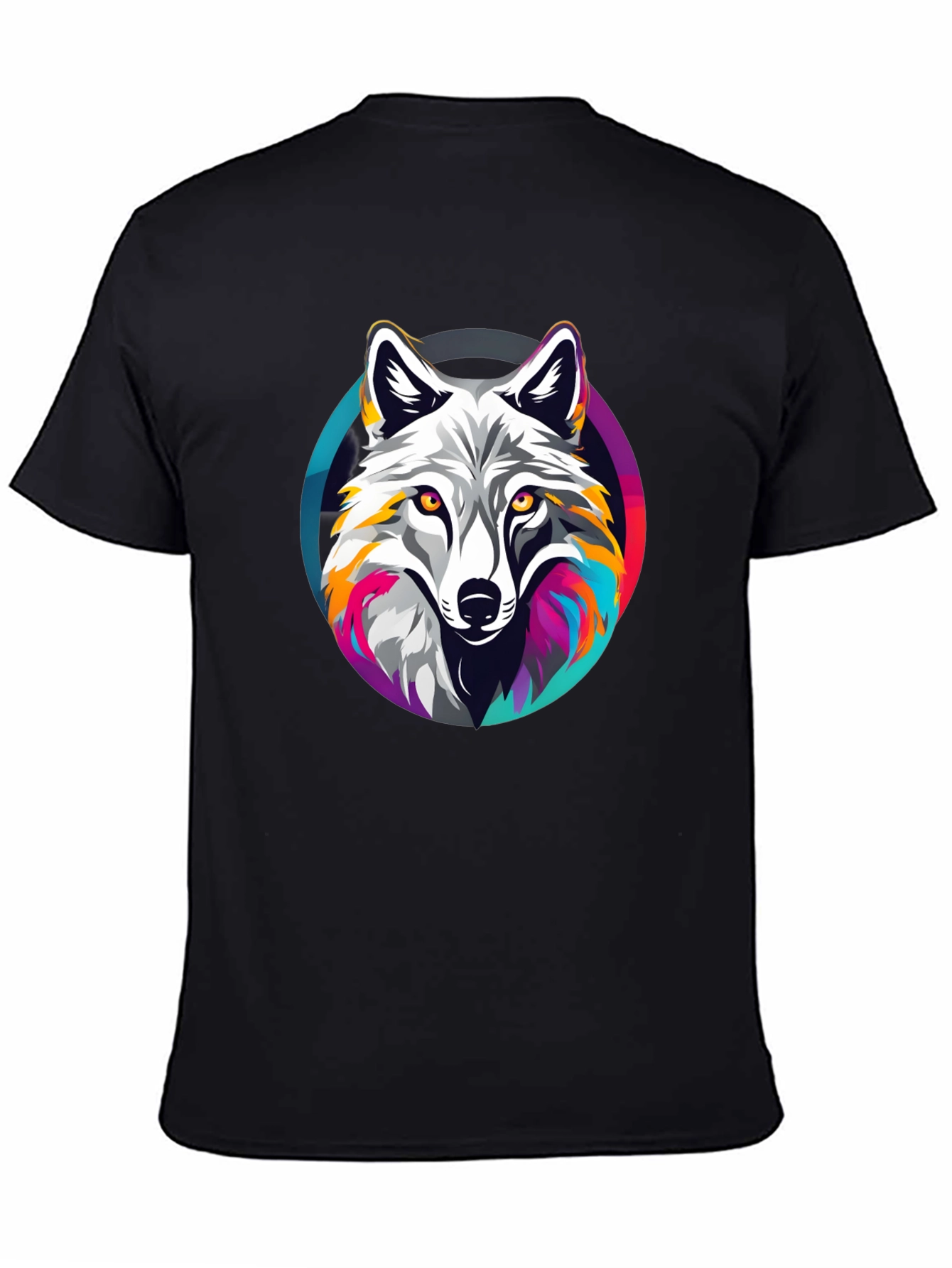 Black Wolf Graphic Tee - Stylish Men's Black T-Shirt view 4