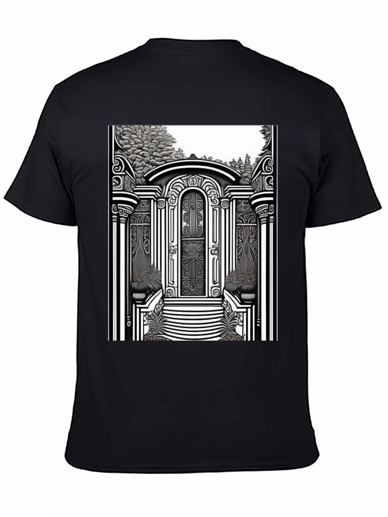 Black Ornate Gateway Graphic T-Shirt view 4