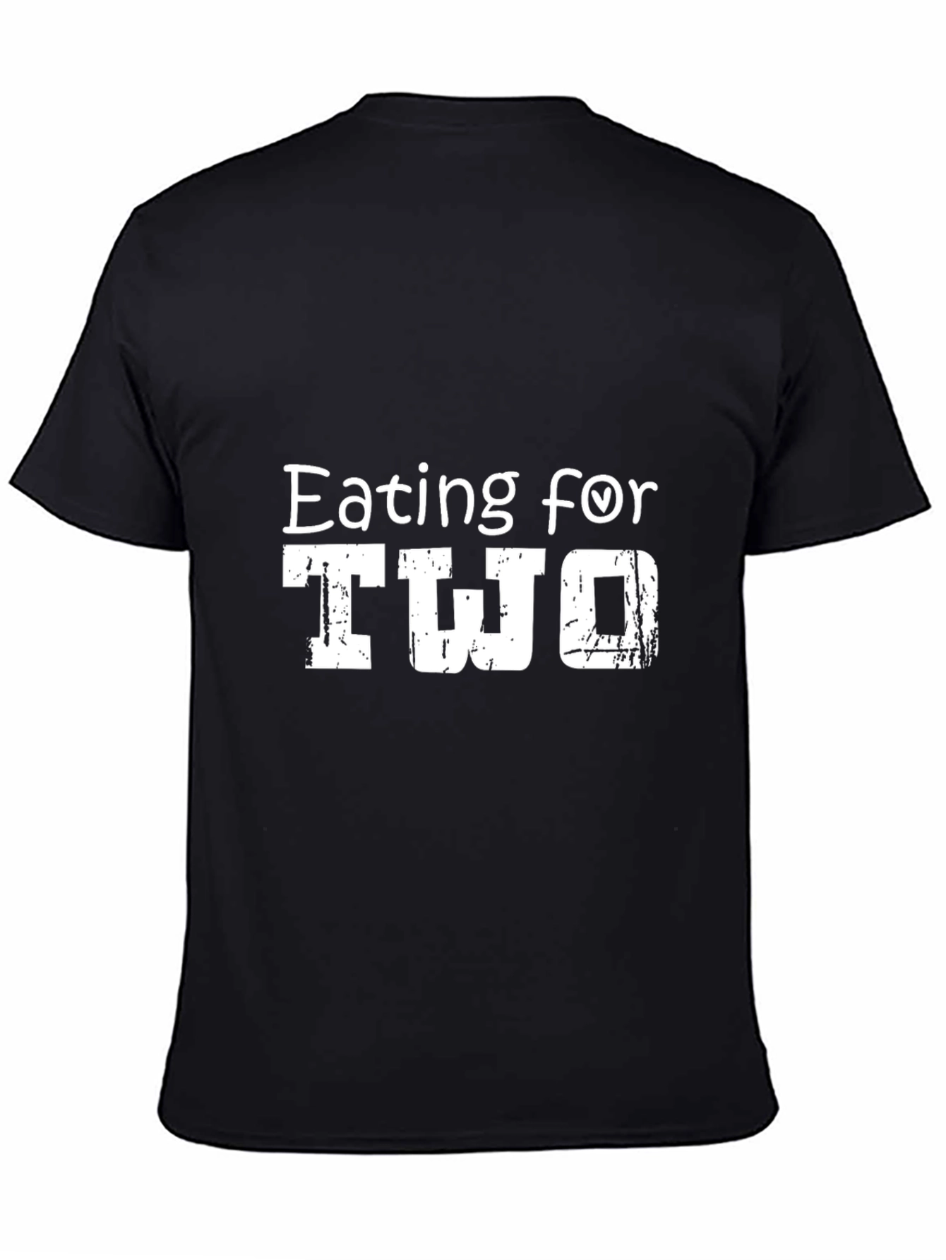 Black Eating for Two Funny Pregnancy T-Shirt view 4