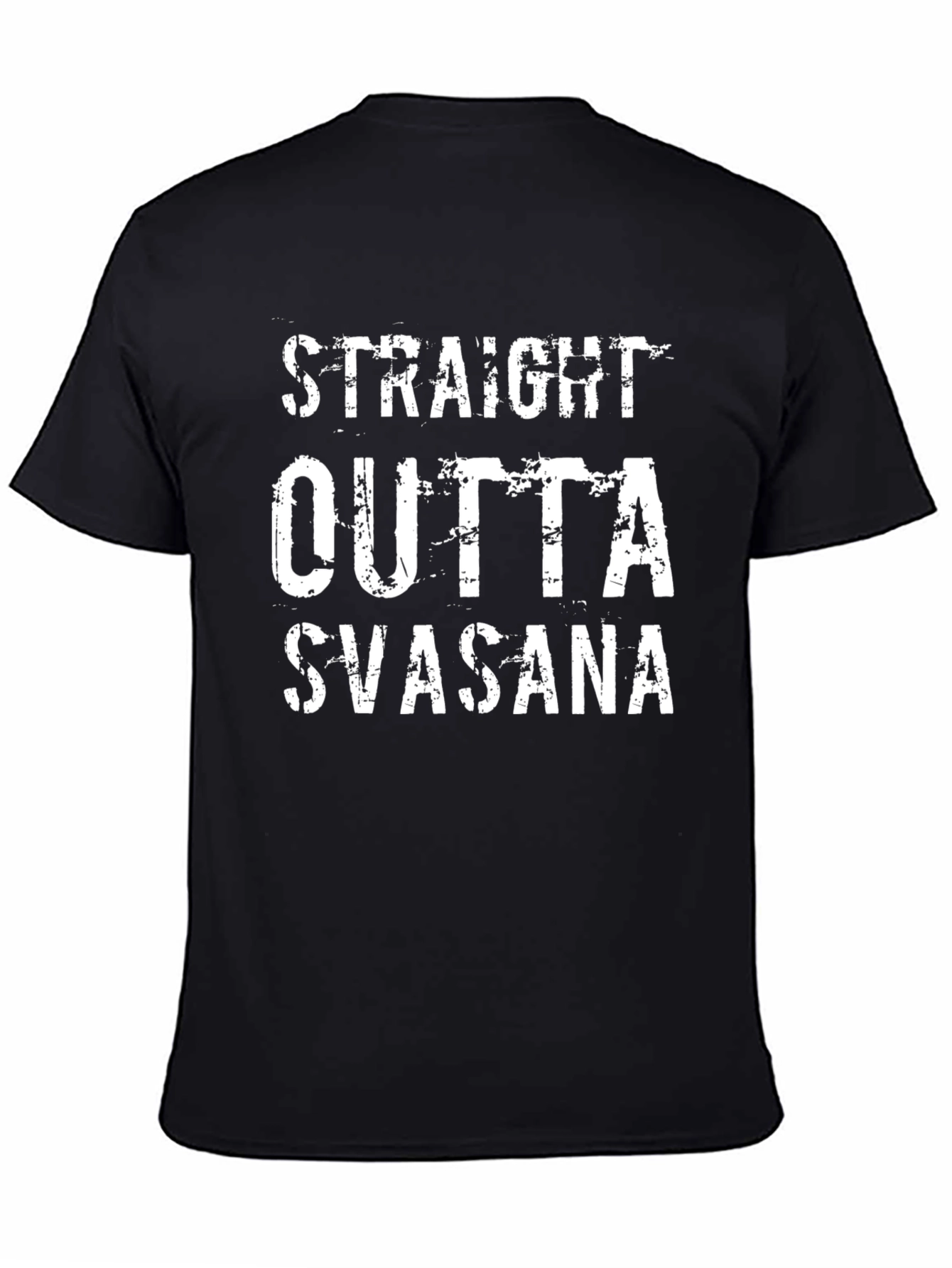 Black Straight Outta Svasana Black T-Shirt view 4