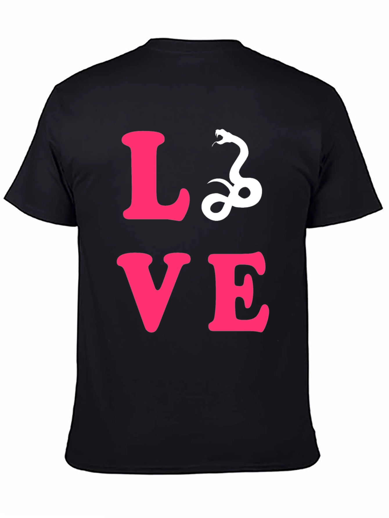 Black Love Snake Graphic Tee - Stylish Unisex T-Shirt view 4