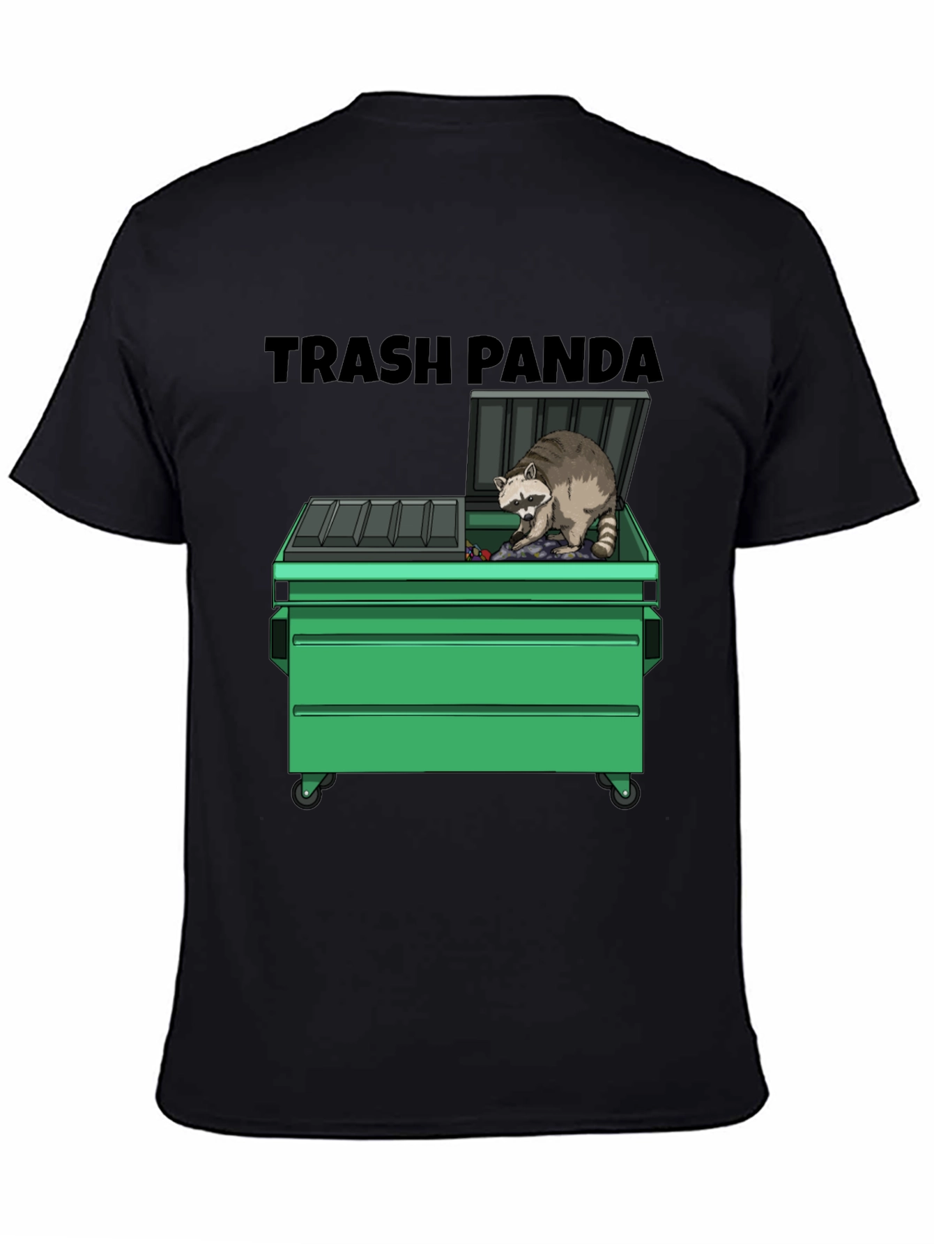 Black Trash Panda Graphic T-Shirt - Funny Raccoon Tee view 4