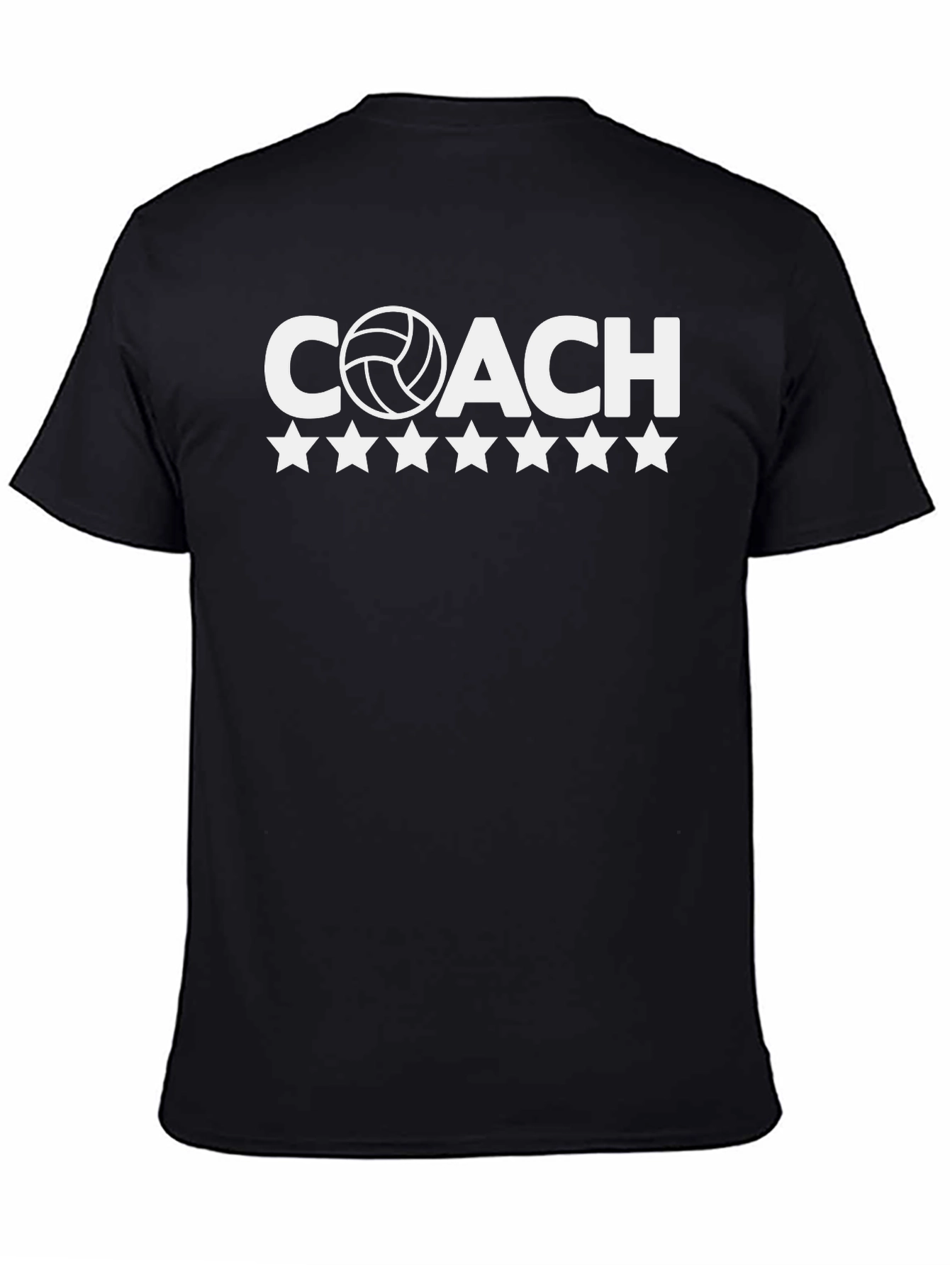 Black Volleyball Coach T-Shirt - Premium Soft Cotton view 4