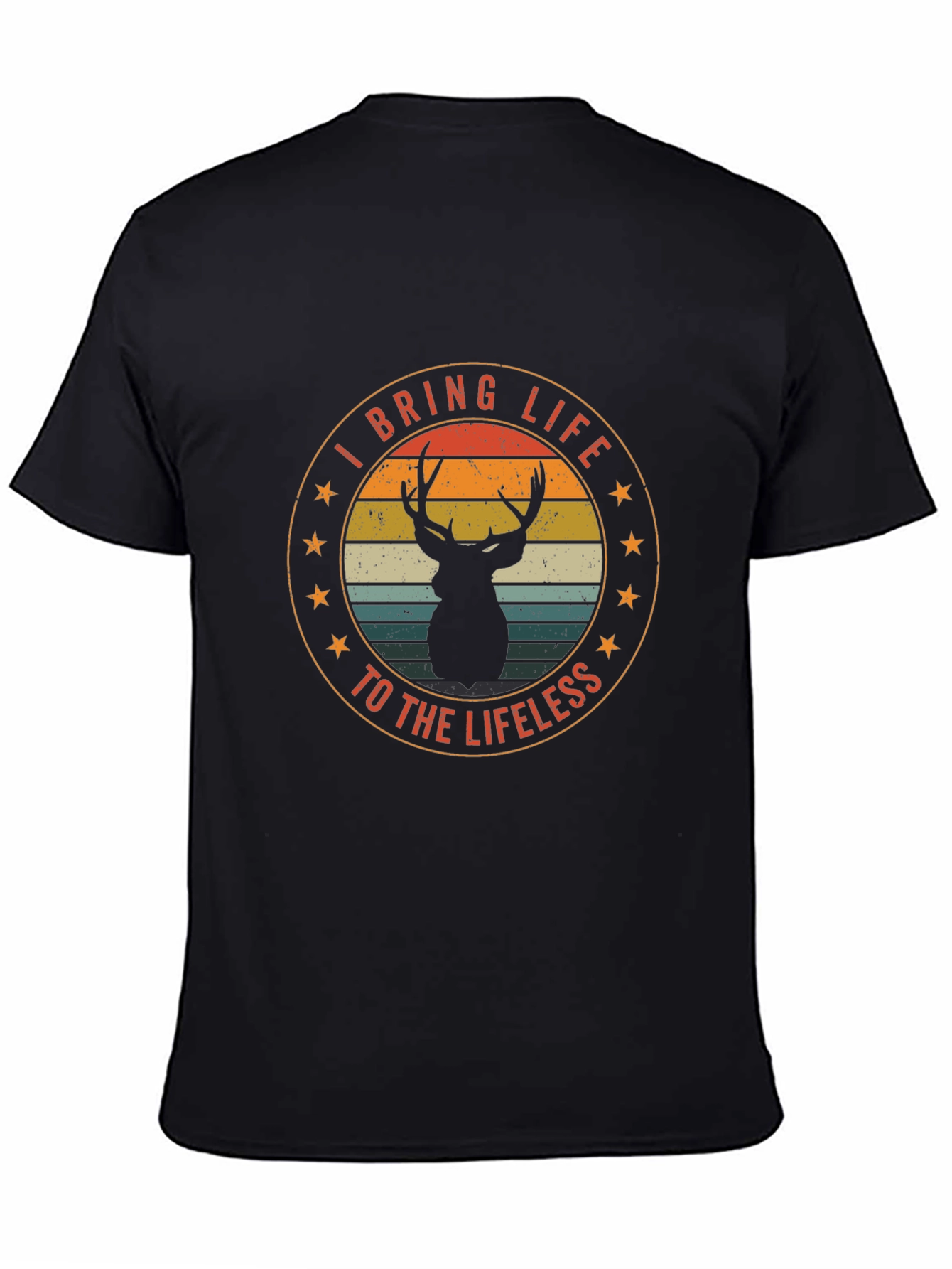 Black I Bring Life to the Lifeless Deer Graphic T-Shirt view 4