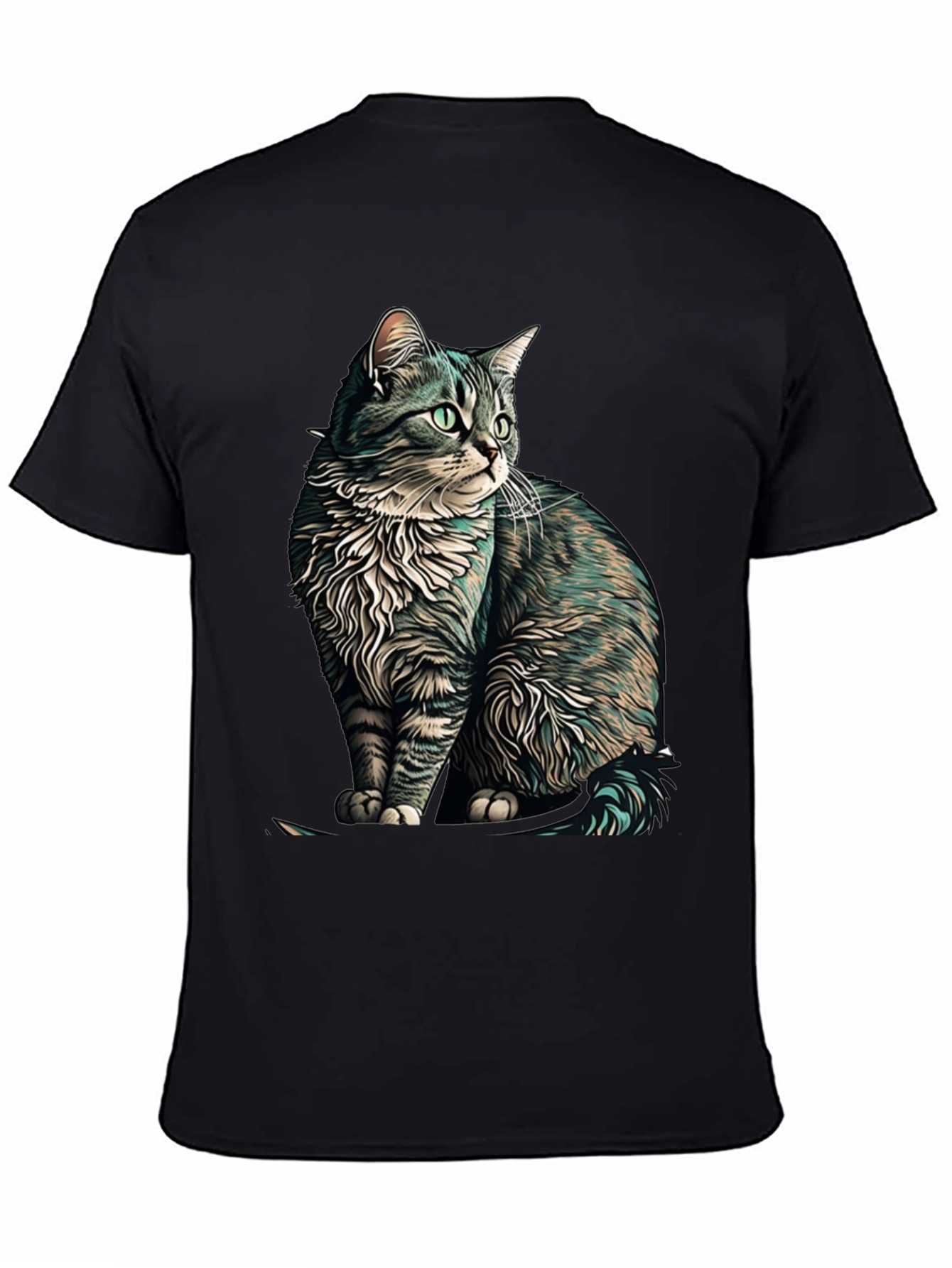 Black Cat Graphic Black T-Shirt view 4