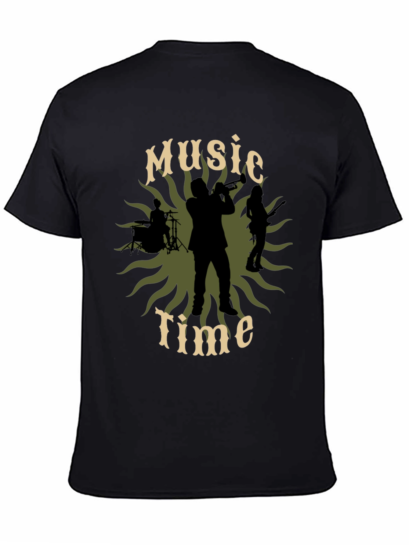 Black Music Time Silhouette Graphic Tee view 4