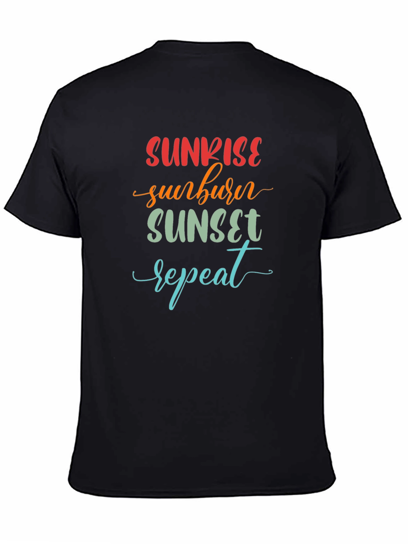 Black Sunrise Sunburn Sunset Repeat Graphic Tee view 4