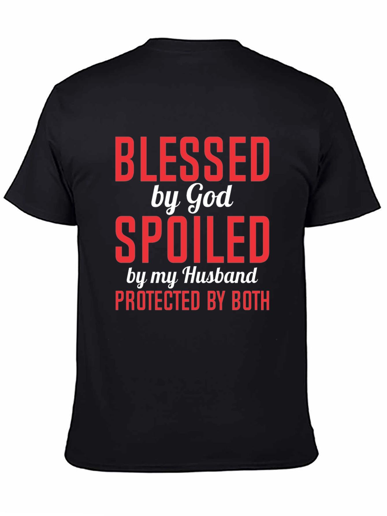 Black Blessed Spoiled Protected Graphic Tee view 4